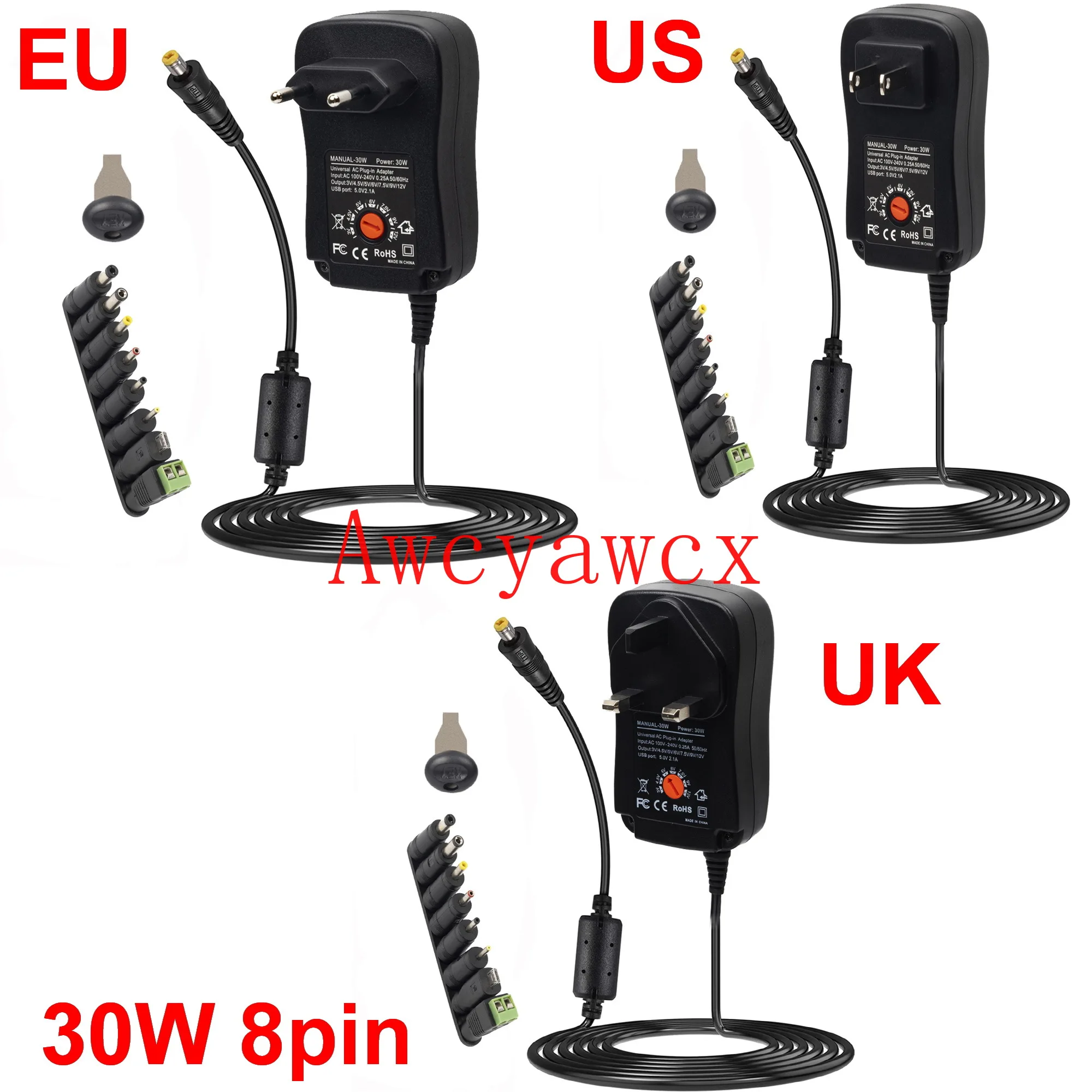 Caricatore Pc Universale 3V-12V - Con 8 Punte E Porta USB, 12W - Foto 4