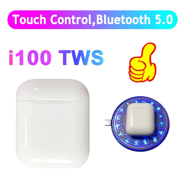 i100 tws i200 TWS 1:1 размер беспроводная гарнитура i80 tws наушники сенсорное управление Bluetooth 5,0 6D super bass i100 TWS PK i20 i30 i9000 - Цвет: i100 tws