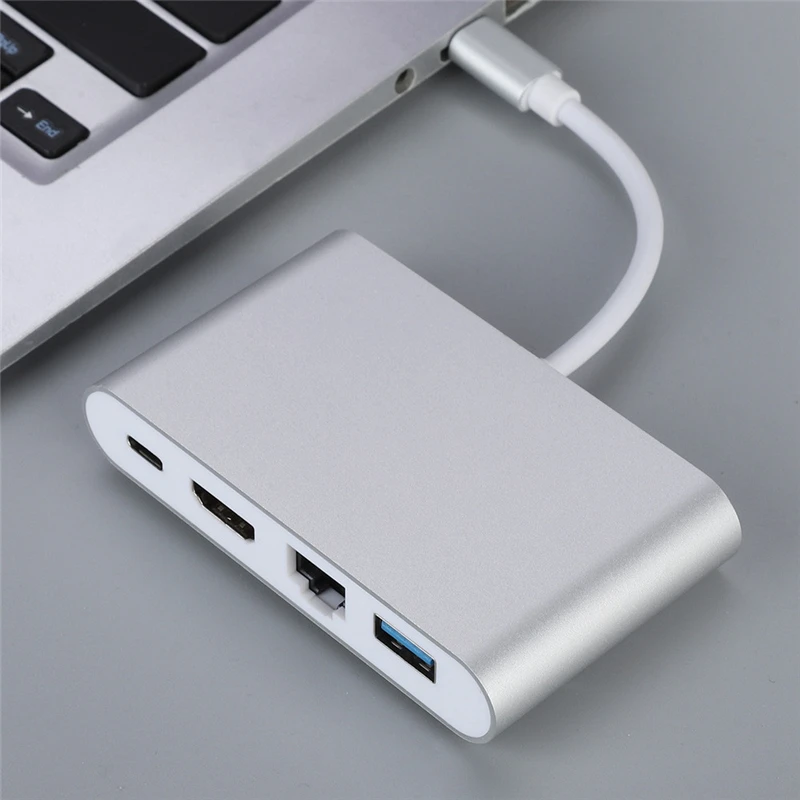 Горячая замена концентратор хороший концентратор USB 3,1 type-C концентратор к HDMI 4K+ RJ45 Gigabit Ethernet USB 3,0 HDMI USB-C адаптер 1105# D