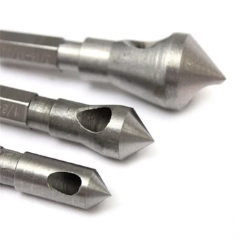 

6pcs Titanium Coated Drill Bits Cutting Holes Woodworking Particleboard Metal Materials Power Deburring Tools