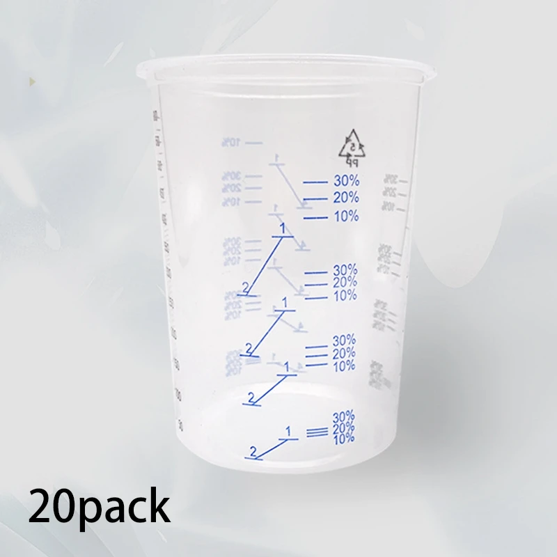 20Pcs Plastic Disposable Paint Mixing Cup Measurements Cups For Resin Epoxy Pour 600ML | Дом и сад
