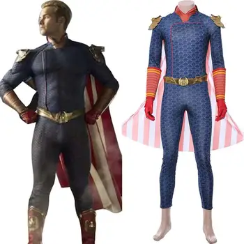 

The Boys Season 1 Homelander Cosplay Costume Jumpsuit Cloak Adult Men Halloween Carnival Costumes