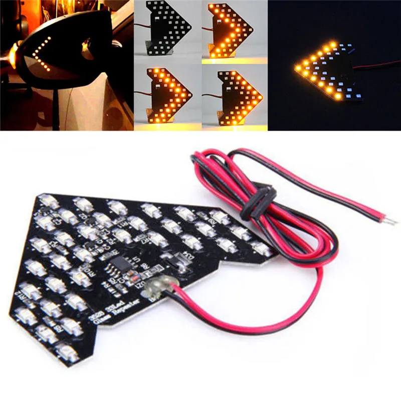 1pc 33 SMD LED Car Rearview Mirror Light for Arrow Panel Rear View Indicator Turn Signal Lamp Accessories | Автомобили и