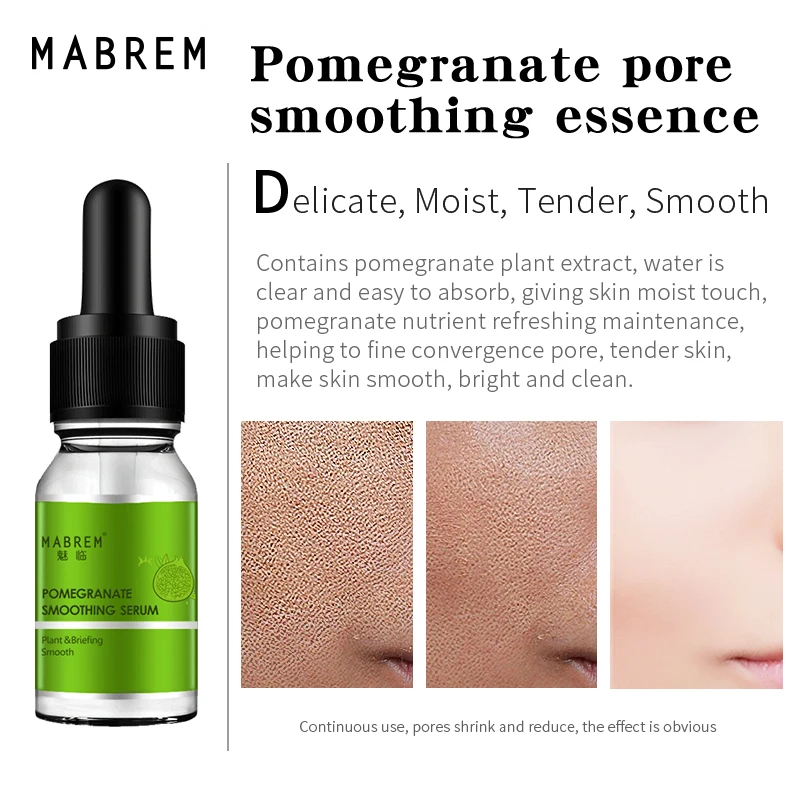 10ml MABREM Pomegranate Fine Pores Face Serum Whitening Plant Skin Care Anti Aging Anti Wrinkle Cream Reduce Acne Marks Care