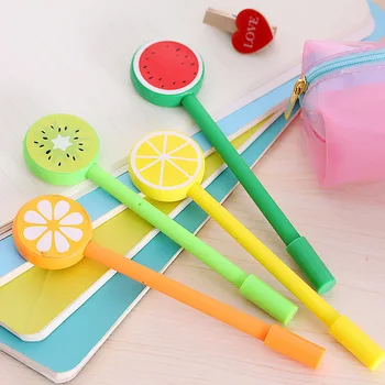 

1pcs Kawaii Fruit Drop Gel Pen Black Blue Ink Gel Pen School Office Supply Gift Stationery Papelaria Escolar