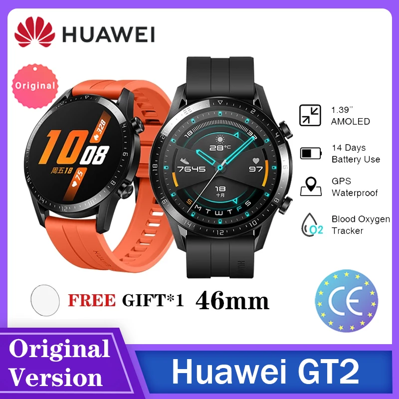 Глобальная версия HUAWEI часы GT 2 GT2/E умные кровяное давление 14 дней с функцией