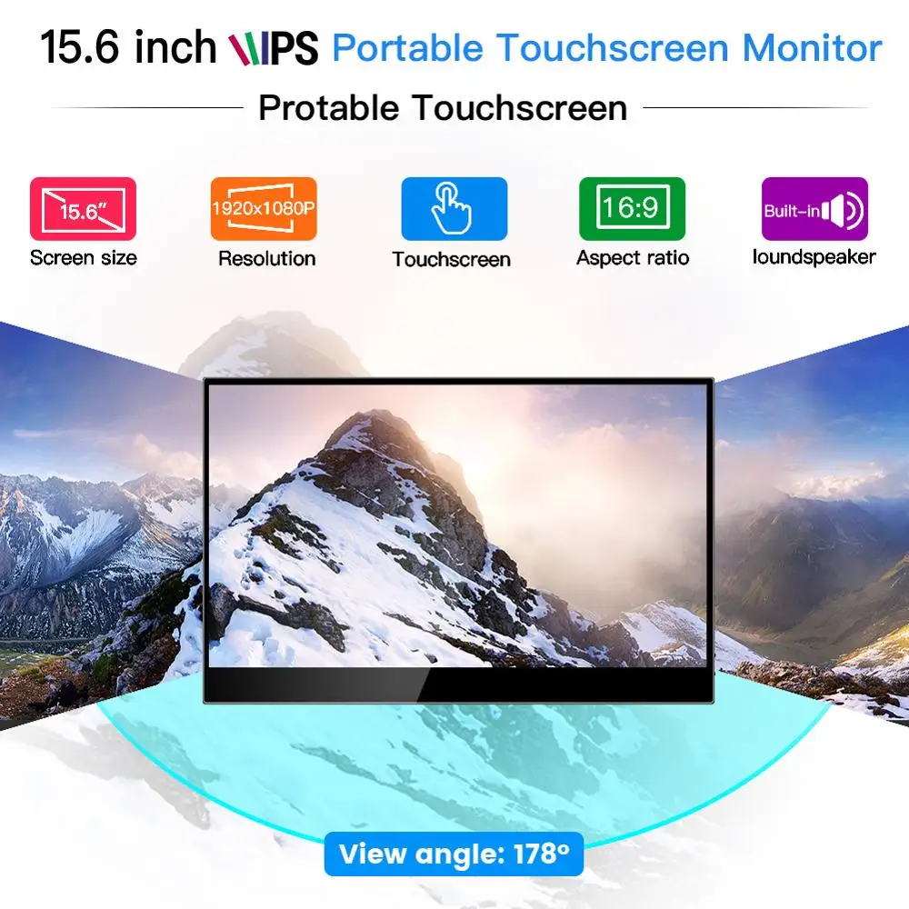 Eyoyo EM15T 15 6 Touch Screen Monitor Portable Slim 1080P IPS FHD USB Type C Display 2