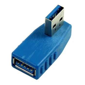 

Blue Vertical Left Angled 90 Degree USB 3.0 Male To A Female Adapter Converter