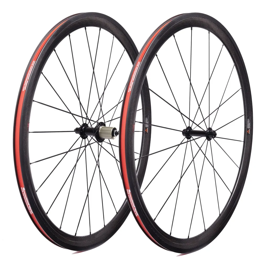 Sale 700C U 25mm wide Powerway R13 carbon bike wheelset 38/50/60/88mm depth clincher tubular road wheels novatec AS511SB FS522SB hub 5