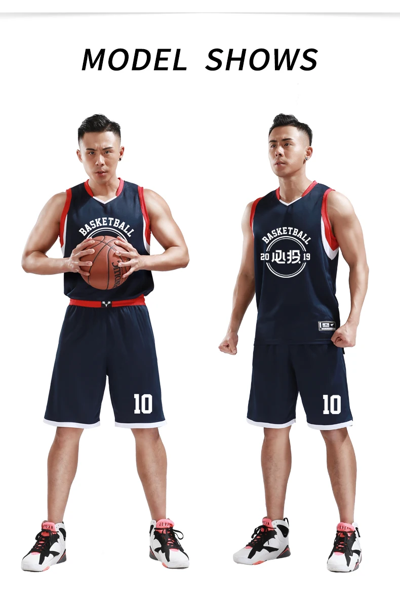 Мужские трикотажные баскетбольные костюмы для колледжа и баскетбола, дышащие спортивные футболки и шорты