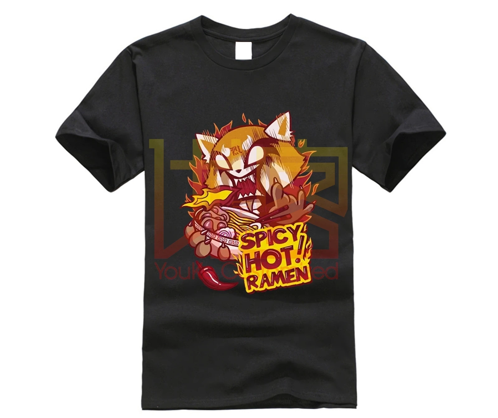 Aggretsuko пикантная удобная обувь Еда Мужская футболка с принтом короткий рукав