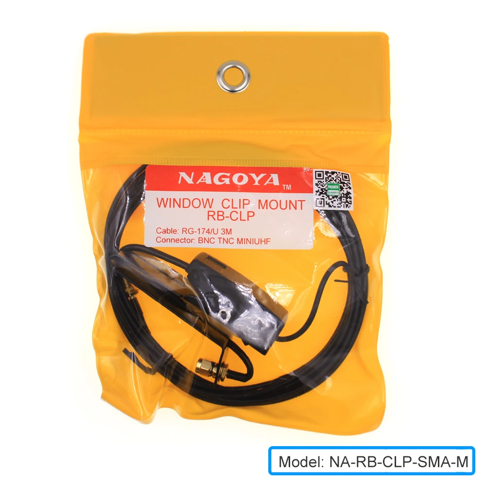 Original Nagoya RG-174/U 3M Mount Clip Radio Antenna Mounting Bracket RB-CLP SMA-M for BaoFeng UV-82 UV-5R GT-3 UV-82 BF-888S