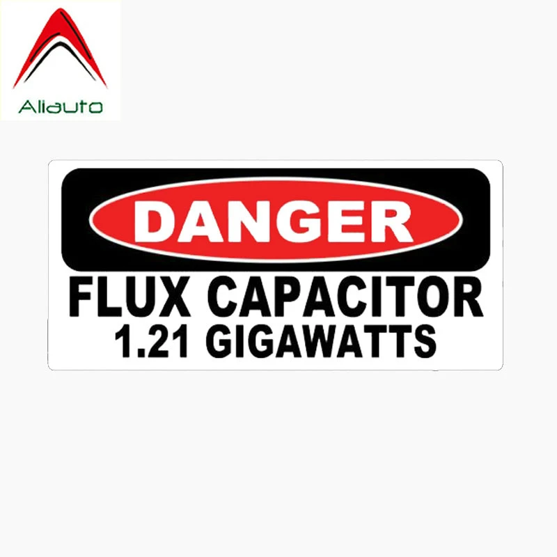 

Светоотражающая Автомобильная наклейка Aliauto, забавный опасный флюс, конденсатор, 1,21 гигаватт, аксессуары, ПВХ наклейка для Mercedes Honda,15 см * 7 см