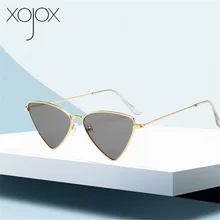 XojoX, кошачий глаз, солнцезащитные очки для женщин и мужчин, Ретро стиль, фирменный дизайн, треугольные солнцезащитные очки, мужские, женские, оттенки, черные, красные очки, UV400