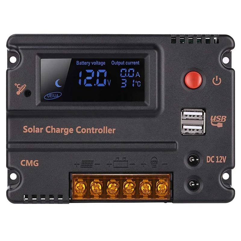

20A Solar Charge Controller Auto Switch Lcd Intelligent Panel Battery Regulator Charge Controller Overload Protection Temperatur