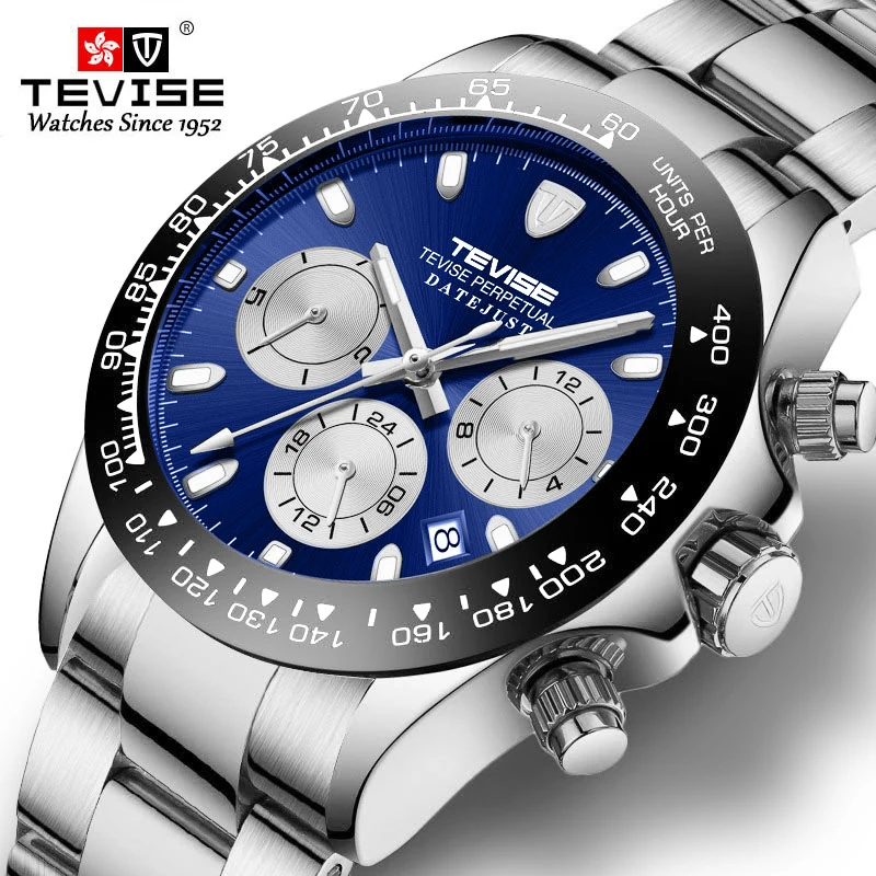 

Top Brand TEVISE Automatic Mechanical Watch Men Stainless steel Waterproof Date Business Wristwatch Male Clock Relogio Masculino