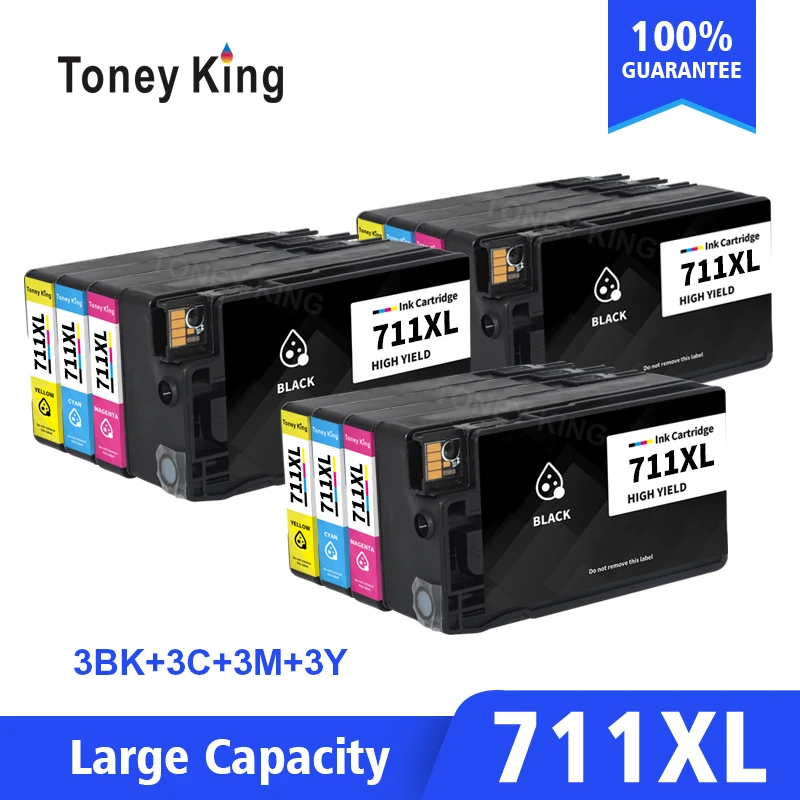 Набор чернильных картриджей 711 для принтера HP 711XL совместимых с T120 T520 картриджи