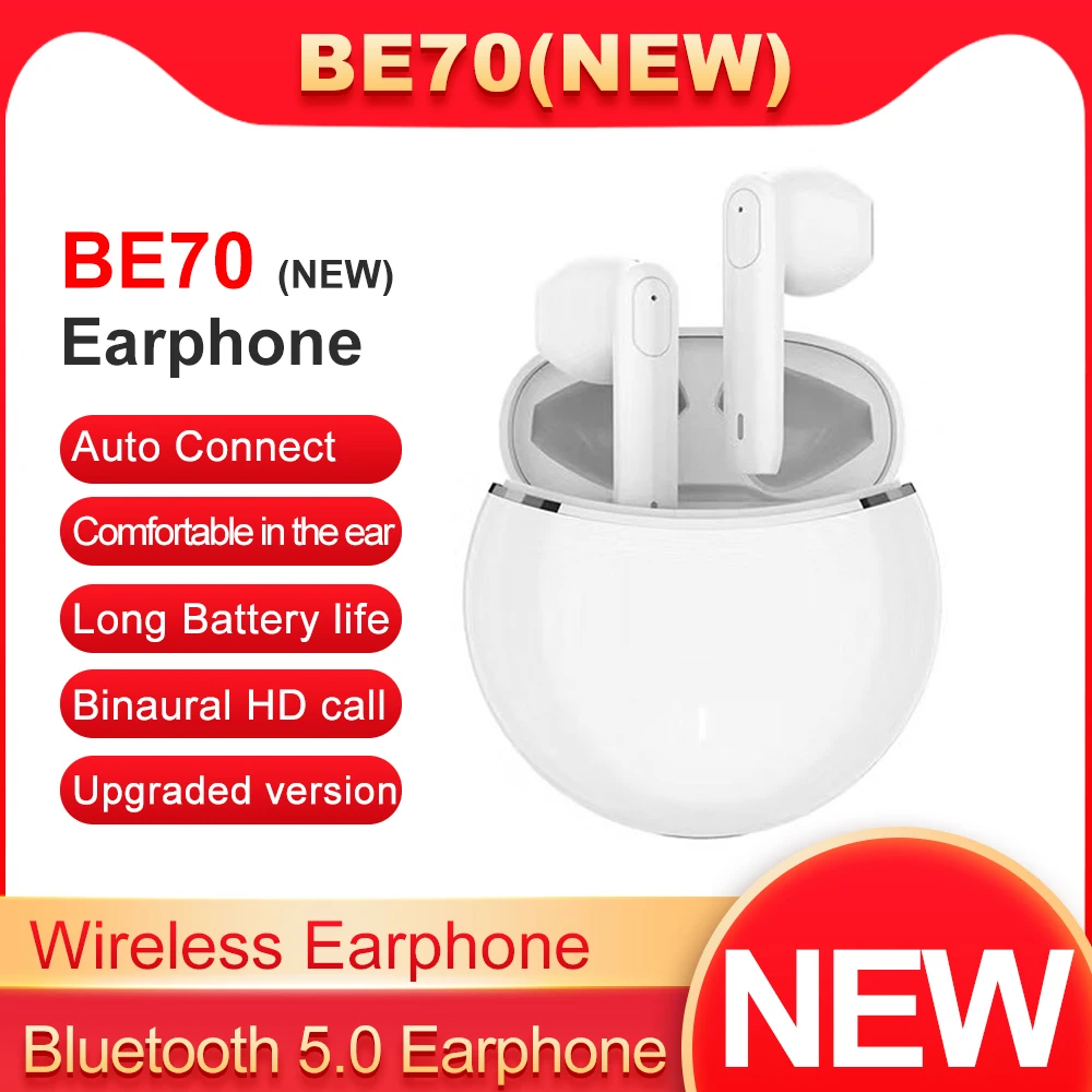 

BE70 TWS HD Sound Bluetooth Earphone Qualcomm 3020 Chip 3D True Wireless Stereo Earbuds Bluetooth 5.0 Earphones For Huawei