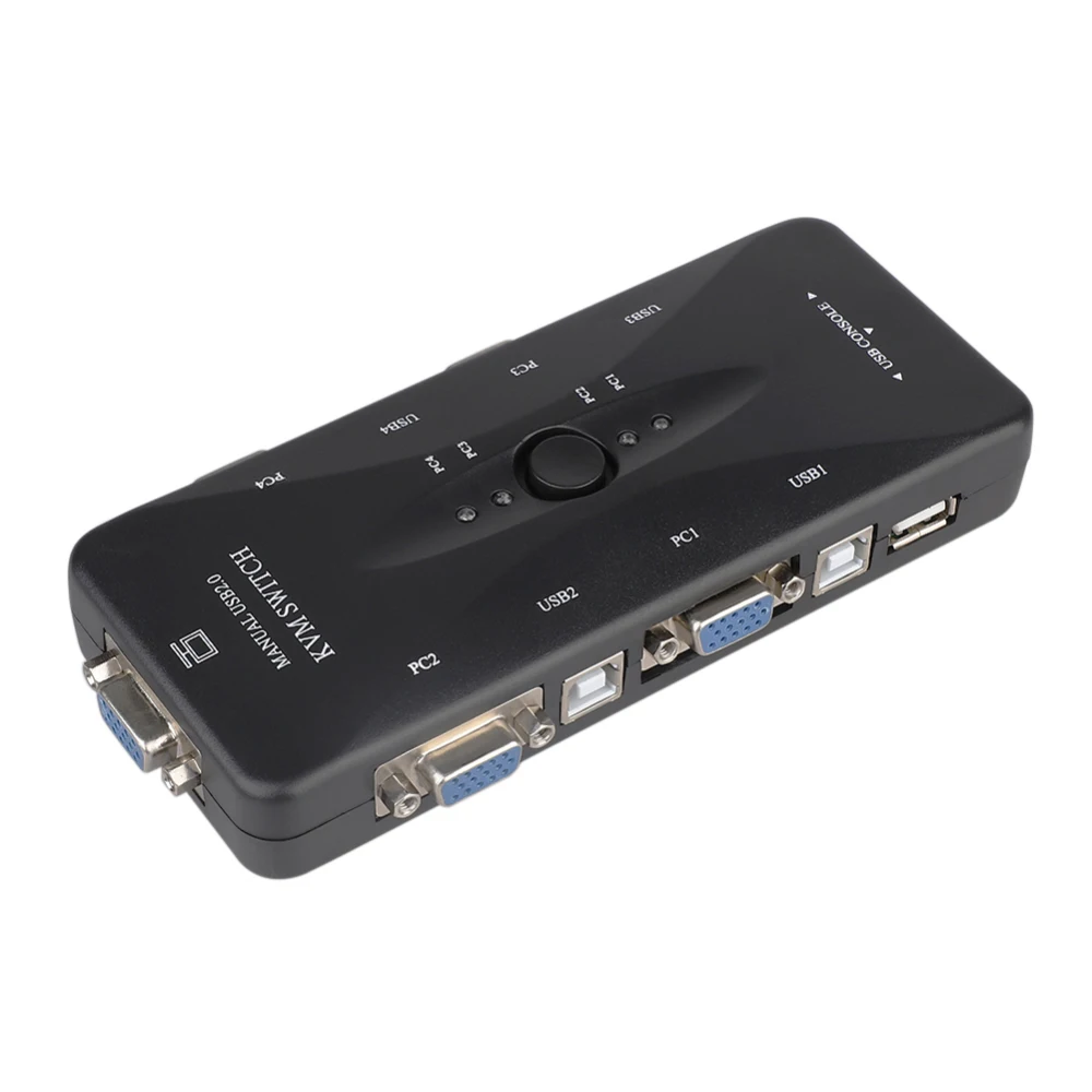 4 Порты и разъёмы USB 2,0 kvm-коммутатор VGA распределительной коробки HDMI DVI Переходник HDMI DVI и VGA USB кабели для ПК клавиатура Мышь монитор