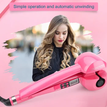 

LCD Screen Electric Automatic Hair Curling Iron Waver Curler Wand Curl Rotating Air Spin Auto Hair Curly Heat Iron Styling Tool