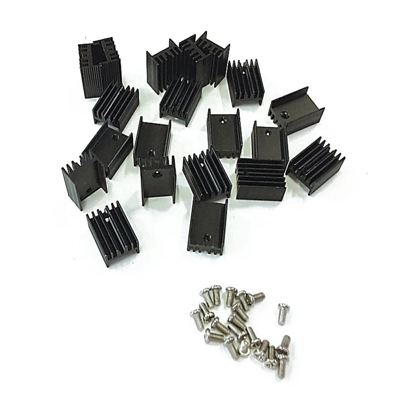 10 шт. 21x15x11 мм черный алюминиевый радиатор для транзисторов Mosfet TO