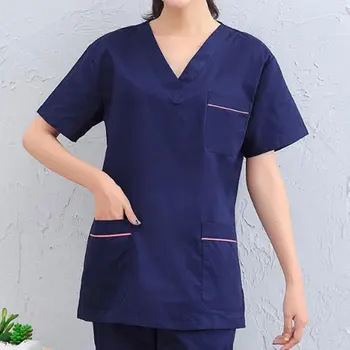 

Doctor Suit Hospital Dental Grown Women & Man Surgery Work clothes Short Sleeves Nurse Uniform Solid Color Medical Scrubs Set