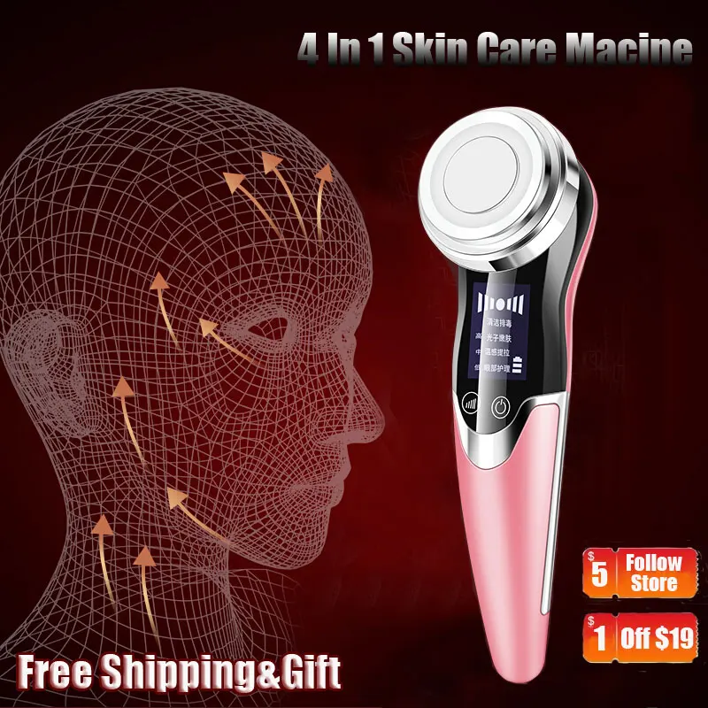 4 Functions EMS Face Massager Microcurrent Face Lift Machine USB Charger Home Use Devices Skin Care Microcurrents for The Face