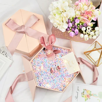 

Gift paper packaging box with ribbon foam ball for birthday chrismas wedding party Grooms Gifts Engagements butterfly