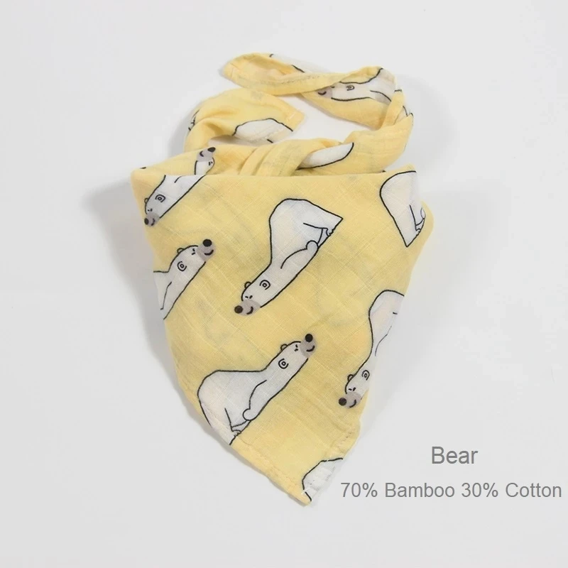 Organic Cotton Bamboo Cotton Muslin Swaddles Wrap Burpy Towel Scarf Bibs Muslin Baby Blankets Newborn Diaper 60*60cm