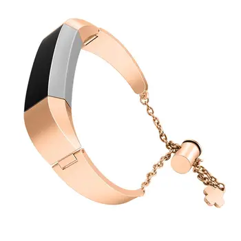 

Fashion Luxury Women Watchbands For Fitbit Alta HR Metal Wrist Watch Adjustment Chain Stainless Steel Watch Strap High Quality