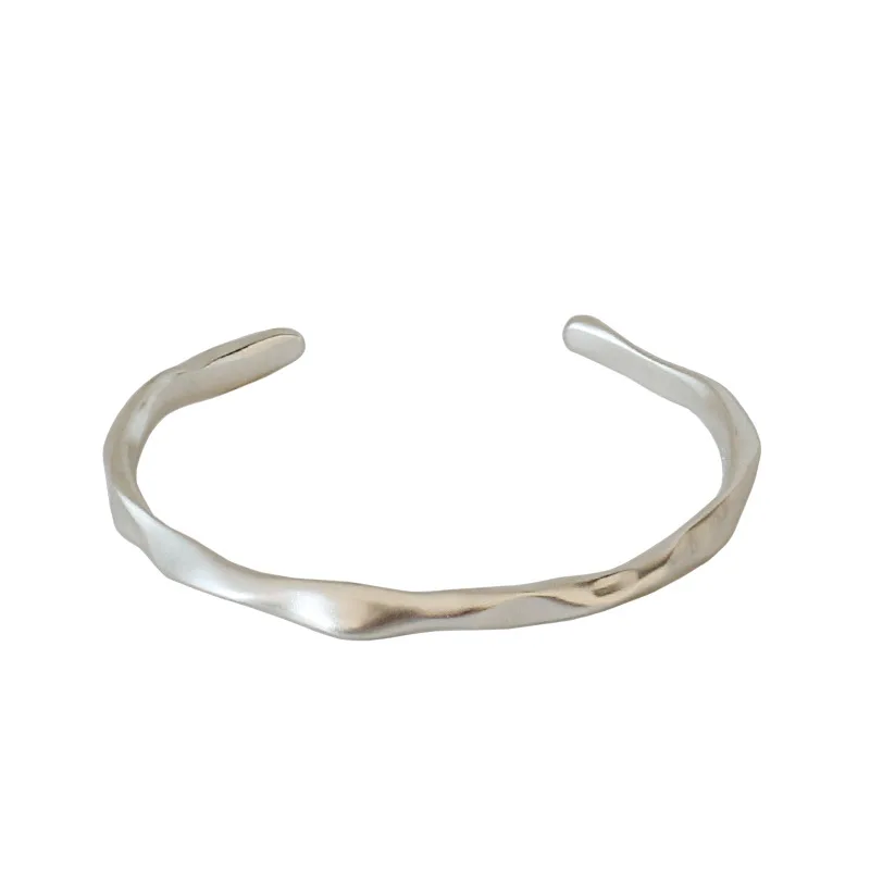 

925 Sterling Silver Bracelet Designer Bangles For Women Simple Irregular Gold Bangle Bracelets Gift For Girlfriend Fine Jewellry