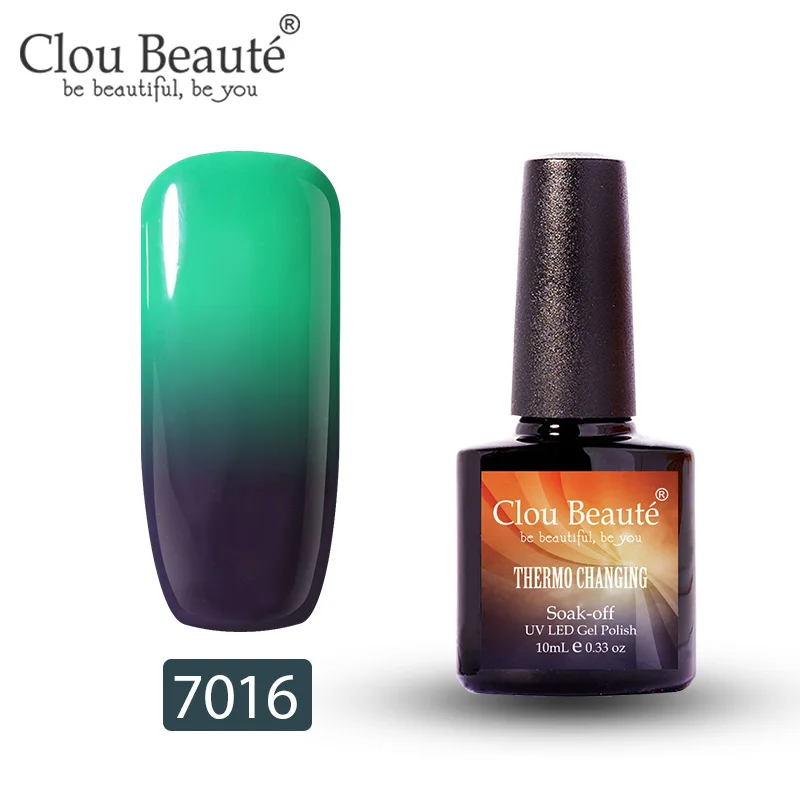 Clou Beaute гель-лак, меняющий цвет в зависимости от температуры, гибридный УФ-лак для ногтей, стойкий, растворимый гель, 10 мл - Цвет: 7016
