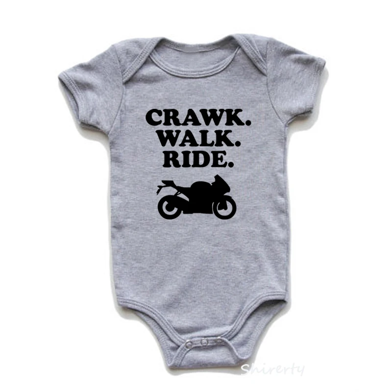 Crawk Walk Ride детское хлопковое трико для новорожденных с коротким рукавом для младенцев комбинезоны спецодежда хлопковые комбинезоны одежда для мальчиков и девочек