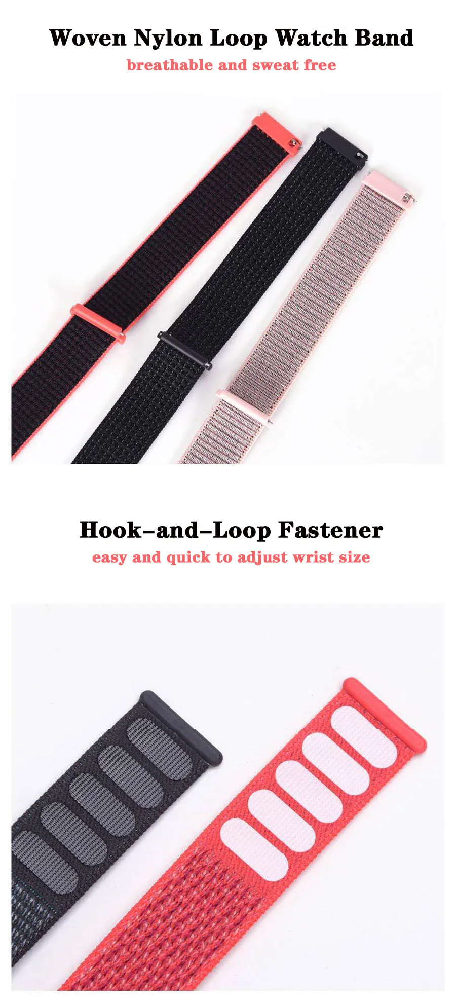 20 мм нейлоновая петля тканый ремешок для Xiaomi Huami Amazfit Bip Bit Lite Молодежные умные часы спортивный браслет для Amazfit GTS Watch Band