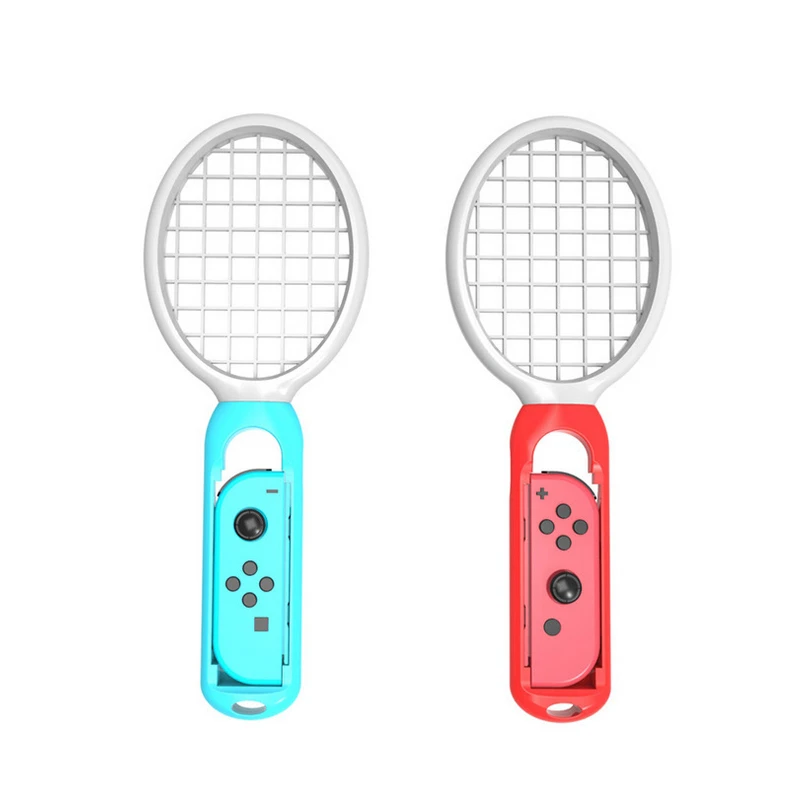 Red and blue Пара ракетки для тенниса для TEND Switch Joy-Con контроллер левая и правая ручка для M ario Tennis Aces игровые аксессуары NS r25 - Цвет: Red and blue