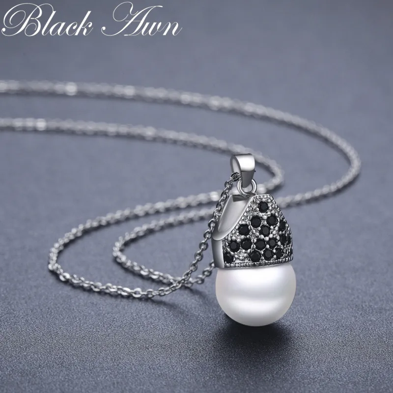 BLACK AWN Necklace Silver Color Slide Necklace Women Jewelry Classic Round Necklaces&Pendants K074