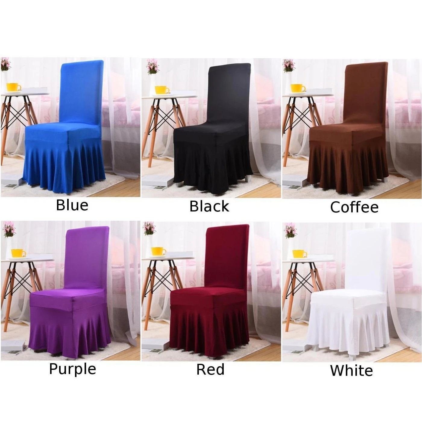 Однотонные чехлы на стулья из полиэстера эластичные чехлы на кресла для столовой кухни свадьбы банкета отеля