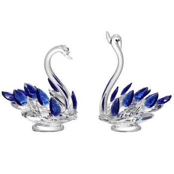 

4 COLORS SWAN CRYSTAL GLASS FIGURINE COLLECTION DIAMOND SWAN ANIMAL PAPERWEIGHT TABLE ORNAMENT DECOR KIDS BIRTHDAY GIFTS