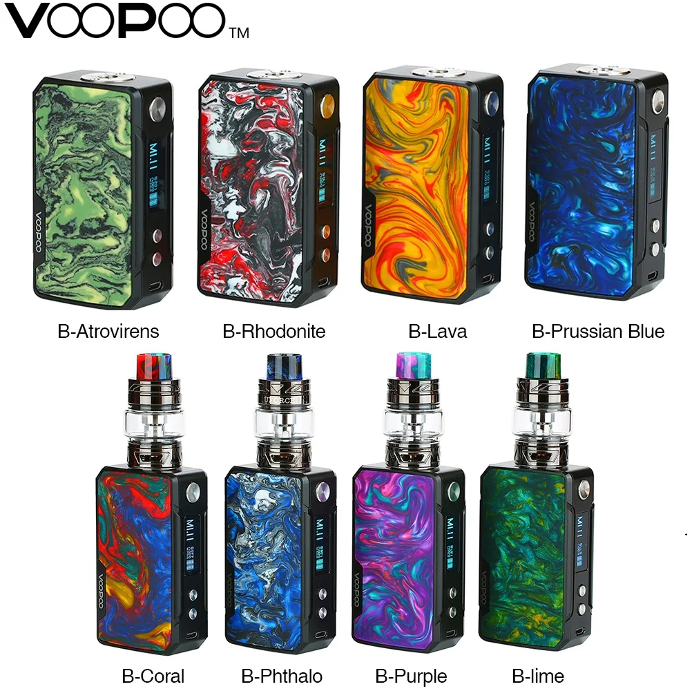 Оригинальный набор VOOPOO Drag Mini 117W TC Kit и боксмод 2 177W 4400 мАч GENE.FIT электронная