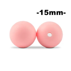 Set of 100 Round Silicone Beads - 15mm, Food Grade, BPA - Free, for DIY Jewelry and Crafting Accessories (Rose Quartz)