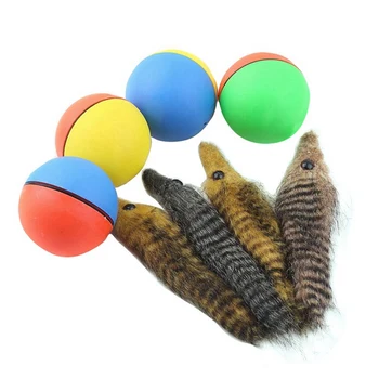 

Electric Teaser Ball Feather Attachment Powered Interactive Pet Exercise Toy Amphibious Electric Beaver Cat Ball without battery