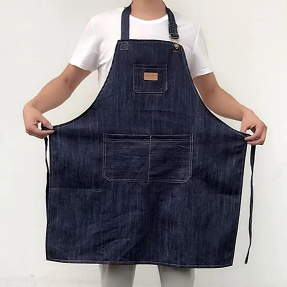 

84x68cm Practical Antifouling Denim Apron with Pocket for Working Grill Baking Cooking Apron unisex Work Uniform