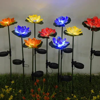 

2pcs/pack Stake Home Yard Flower Shape Solar Powered LED Lawn Light Patio Walkway Pathway Courtyard Outdoor Waterproof Landscape