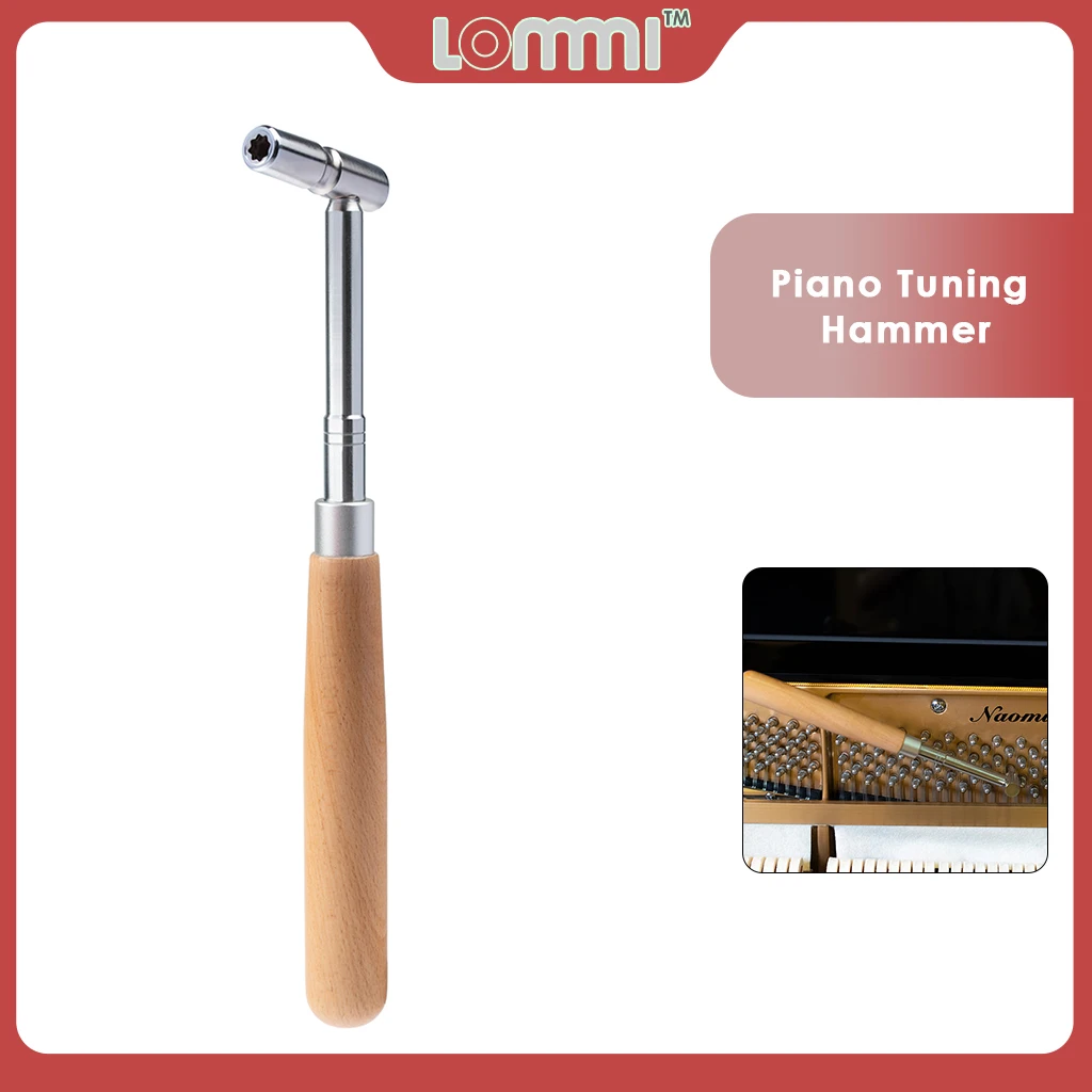 LOMMI Piano Tuning Hammer Stainless Steel Head Octagonal Core Maple Wood Handle Piano Wrench Spanner Best For Beginner Use lommi piano tuning hammer stainless steel head octagonal core l shape design maple wood handle piano tools for beginner