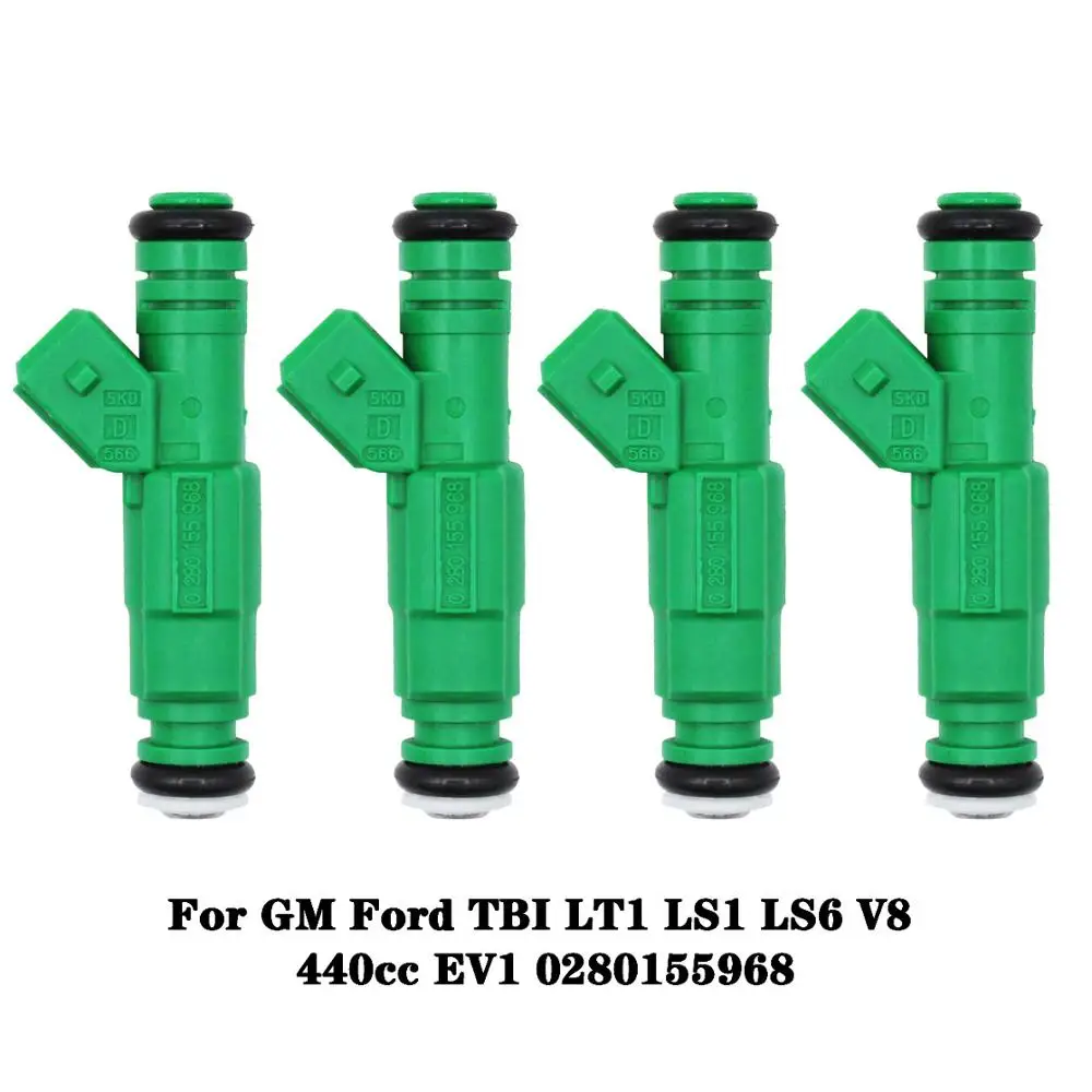 4/8Pcs 42lb Green Fuel Injectors for GM Ford TBI LT1 LS1 LS6 V8 440cc