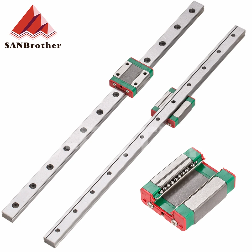 MGN MGN7 MGN12 MGN15 MGN9 300 350 400 450 500 600 800mm miniature linear rail slide 1pc MGN12 linear guide+1pc MGN12H carriage