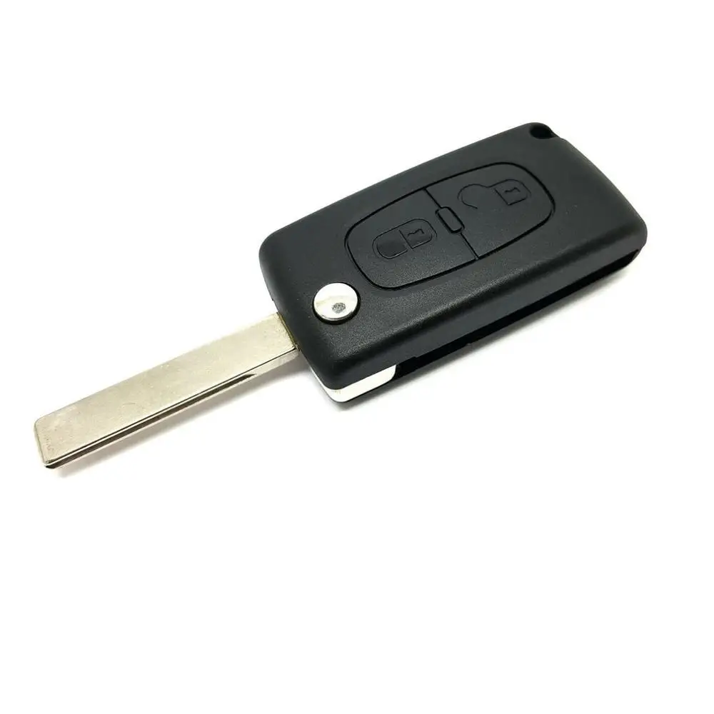 

2-Button Folding Housing Car Key Protective Case For Peugeot 207 307 407 308 Car Modification Accessories