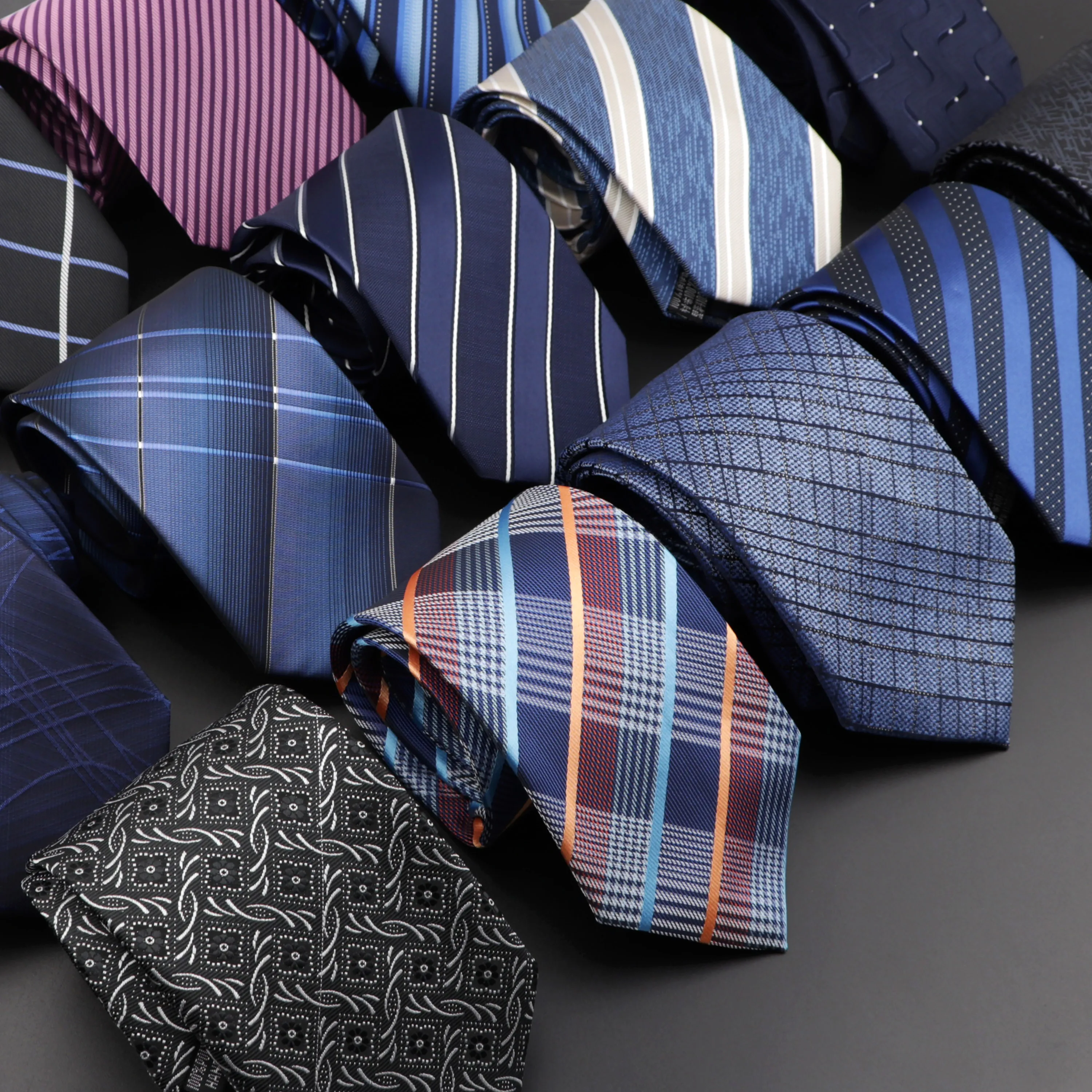 Hanky & Cufflinks DQT New Jacquard Thin Stripe Business Classic Party Men's Tie 