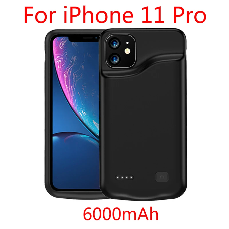 Чехол для аккумулятора для iPhone 11 Pro Max 6000mAh тонкий чехол для зарядного устройства для iPhone 11 Внешний чехол для зарядного устройства - Цвет: i 11 Pro 6000mah