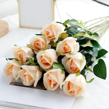 

EASY-Lifelike Bouquet Of Roses Bride Holding Flowers Living, Bedroom Wedding Decoration, Valentine's Party Office DéCor DIY